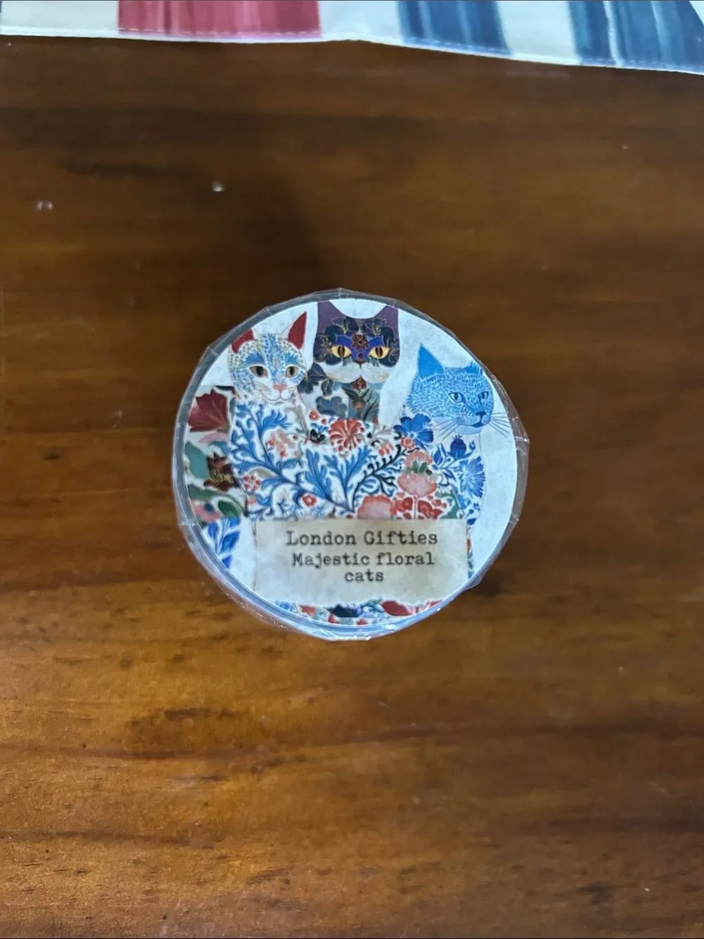 London Gifties Majestic Floral Cats Decorative Washi Tape - Blue/Multicolor NEW